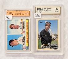 1979 TOPPS #6 NOLAN RYAN STRIKEOUT LEADERS & 1989 TOPPS #620 BARRY BONDS GRADED CARDS