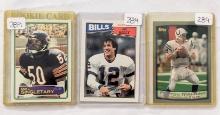 3X HOF ROOKIE LOT 1987 TOPPS #362 JIM KELLY ROOKIE CARD & 1983 TOPPS #38 MIKE SINGLETERY ROOKIE CARD