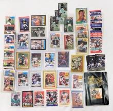 LOT OF VINTAGE FOOTBALL CARDS W/ WALTER PAYTON, DAN MARINO, JOE MONTANA, JERRY RICE, STEVE YOUNG,