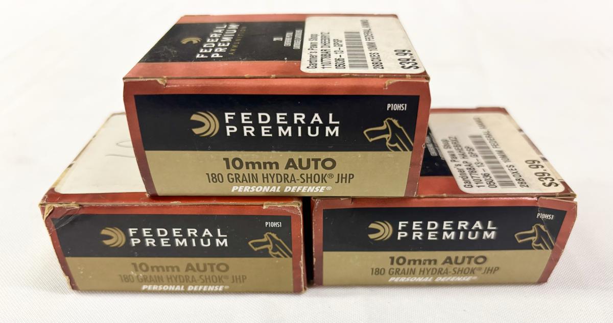 LOT OF 3 BOXES FEDERAL 10MM AMMO