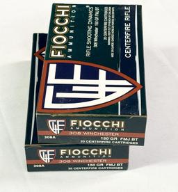2 BOXES OF FIOCCHI 308 AMMO