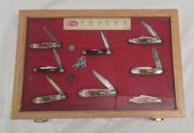 CUSTOM CASE XX KNIFE DISPLAY 8 KNIVES & COINS