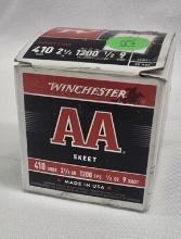 BOX OF WINCHESTER AA SKEET 410 GA SHOTGUN SHELLS