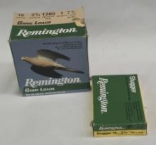 PARTIAL BOX OF REMINGTON 12GA GAME LOADS  AND REMGINGTON 16GA SLUGGER AMMUNITION