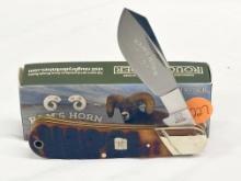 ROUGH RIDER RAMS HORN COTTON SAMPLER KNIFE NIB