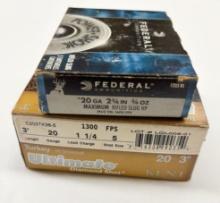 LOT OF 2 BOXES OF NEW 20GA SHOTGUN SHELLS