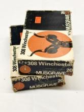 LOT OF 2 BOXES MUSGRAVE 308 AMMO