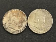 LOT OF 2 FRANKLIN HALF DOLLARS