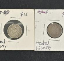 1877 & 1853 SEATED LIBERTY DIMES