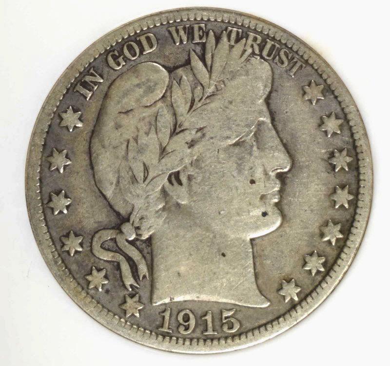 1915-S BARBER HALF DOLLAR, PCI XF