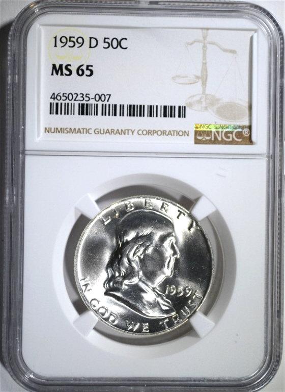 1959-D FRANKLIN HALF DOLLAR NGC