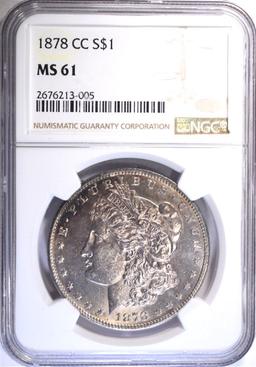 1878-CC MORGAN DOLLAR, NGC MS-61