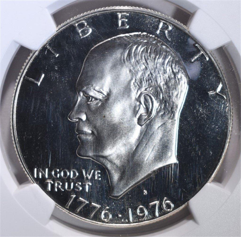 1976-S BICENTENNIAL IKE DOLLAR, NGC PF-67 CAMEO