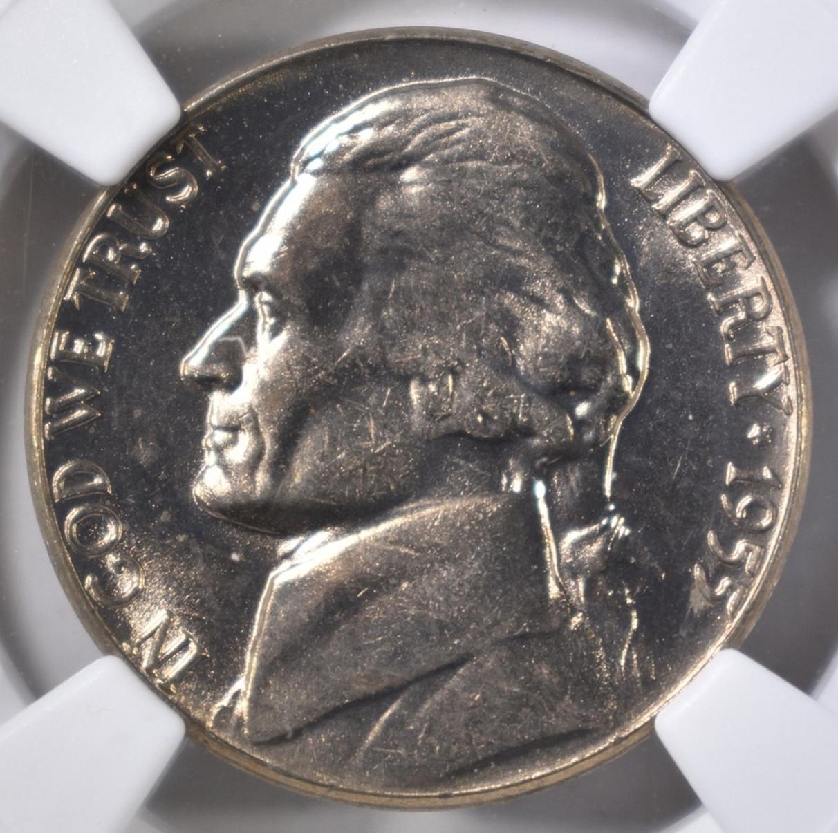 1955 JEFFERSON NICKEL NGC MS-66