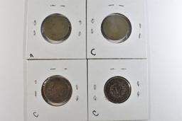 (4) 1887 "V" NICKELS AG/G