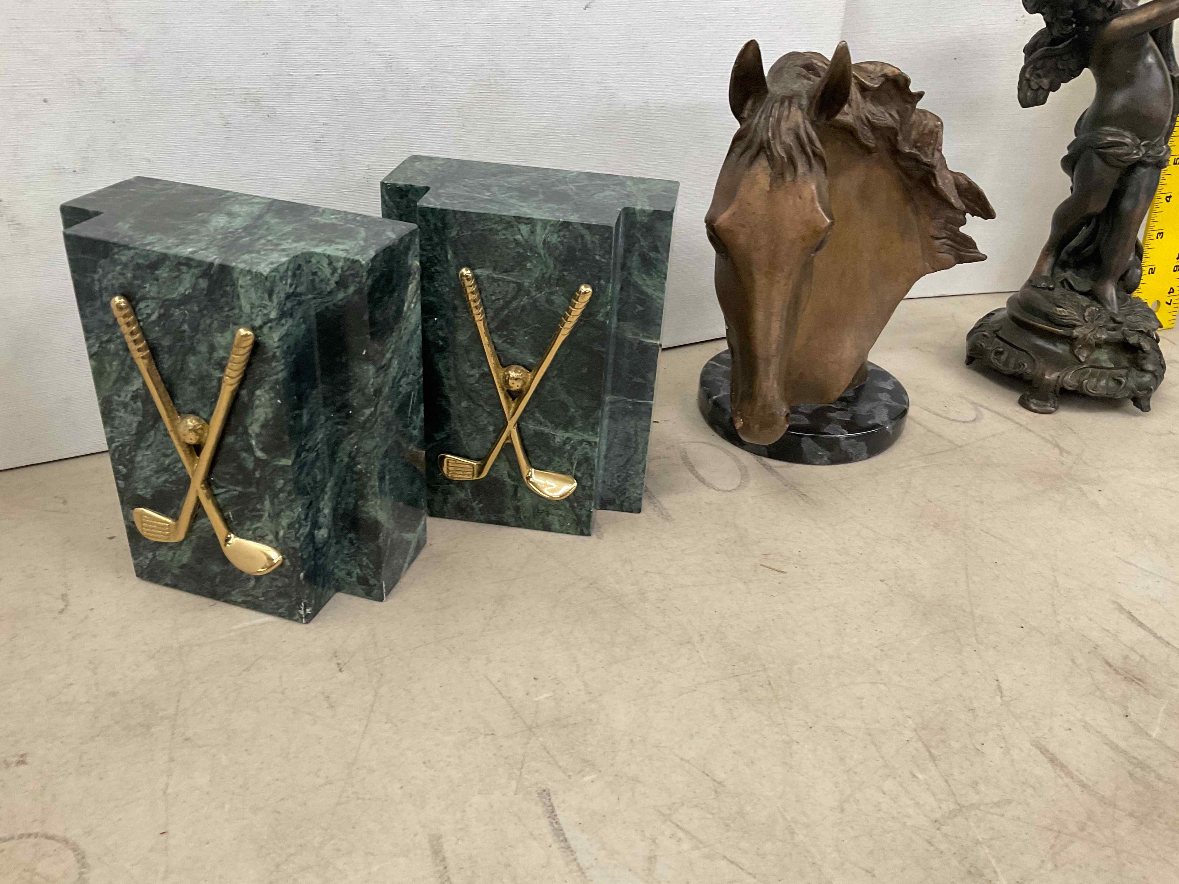Metal Acc., Marble Bookends