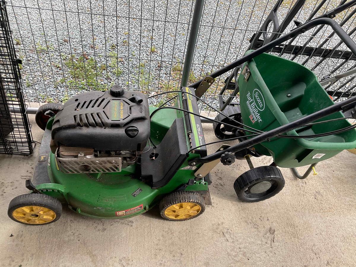 John Deere Mower & Seed Spreader