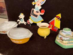 Vintage Casserole Dishes, Vintage Wall Art, Etc