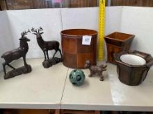 Metal Deer, Dog, Waste Baskets, etc