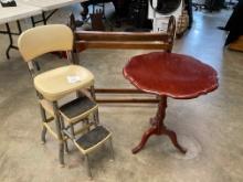 Quilt Rack, Table, Vintage Kitchen Chair