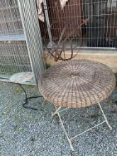 Metal Sphere, Wicker Table, Metal Table