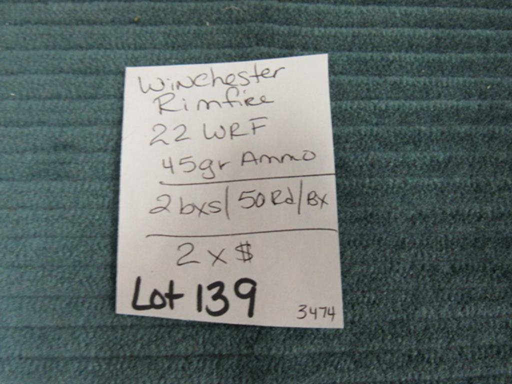 2 boxes of Winchester Rimfire 22WRF 45gr, 50rds per box,