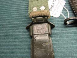 Military bayonet and sheath, bayonet is marked K-M4 6 3/4" blade and