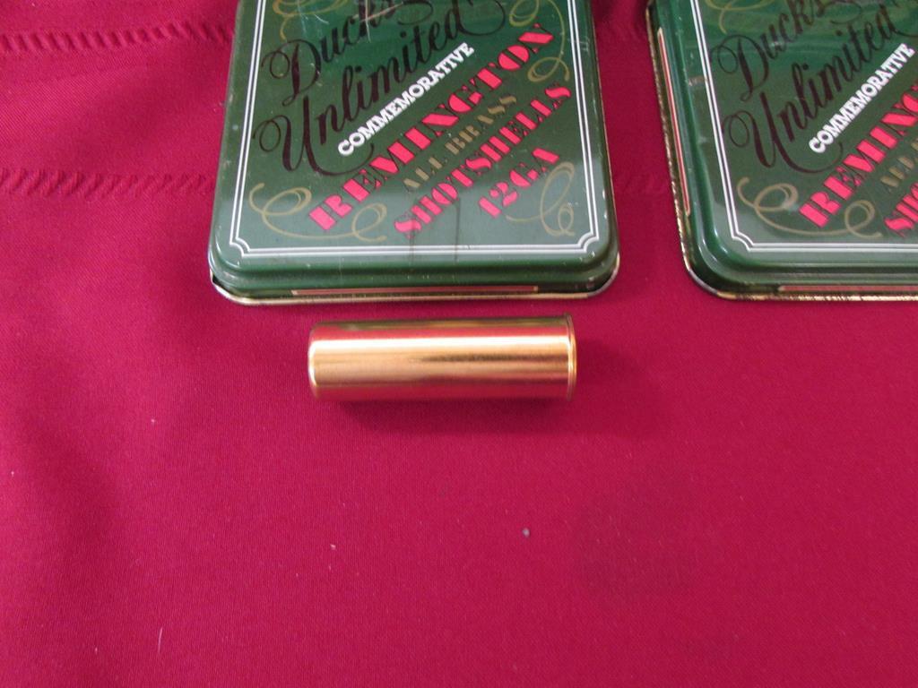 2 Ducks Unlimited Commemorative. Remington all brass 12ga shotshells.