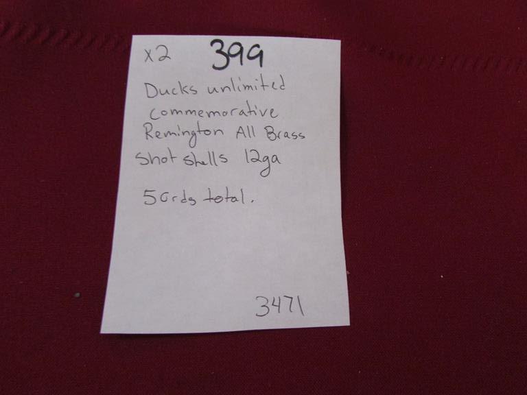 2 Ducks Unlimited Commemorative. Remington all brass 12ga shotshells.