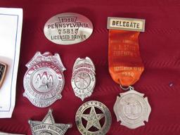 11 vintage badges and medals. Police, range, Sheriff and more