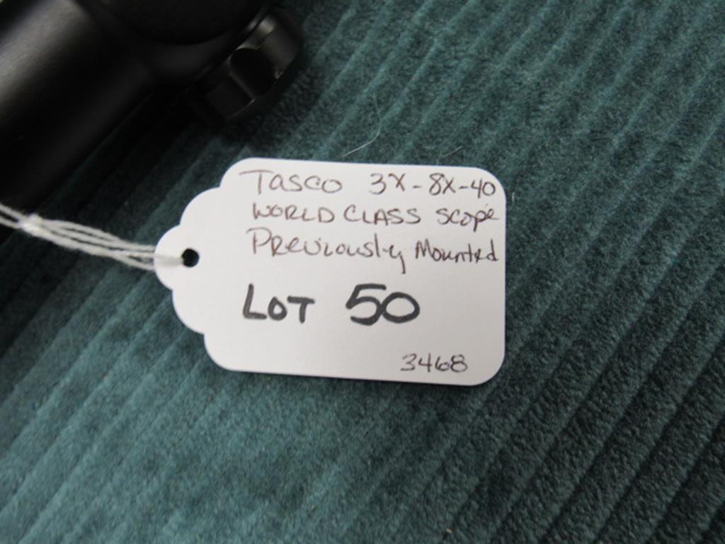1- Tasco 3x-8x-40 World Class Scope, scope has been previously