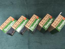 5 boxes of Remington 12ga 2 3/4" 8 shot, 4 bxs with 25rds, 1bx with 20rds
