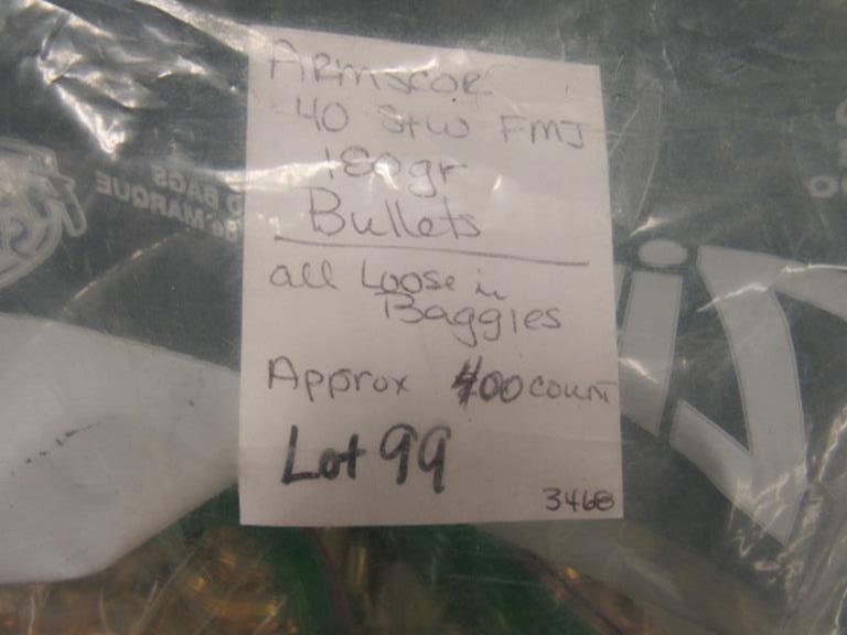 Lot of Armscor 40 s&w FMJ 180gr Bullets, all loose in baggies