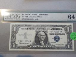 N7 $1.00 1957B Silver Certificate Choice UNC 64