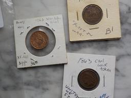 P32 7 Civil War Tokens All