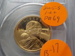B17 2005 S PCGS PR69 D Cam One Dollar (SAC)