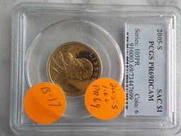 B17 2005 S PCGS PR69 D Cam One Dollar (SAC)