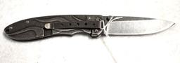 FOLDING HARLEY DAVIDSON GUN METAL POCKET KNIFE WITH BELT CLIP IN ORIGINAL BOX MADE BY CASE AND SONS