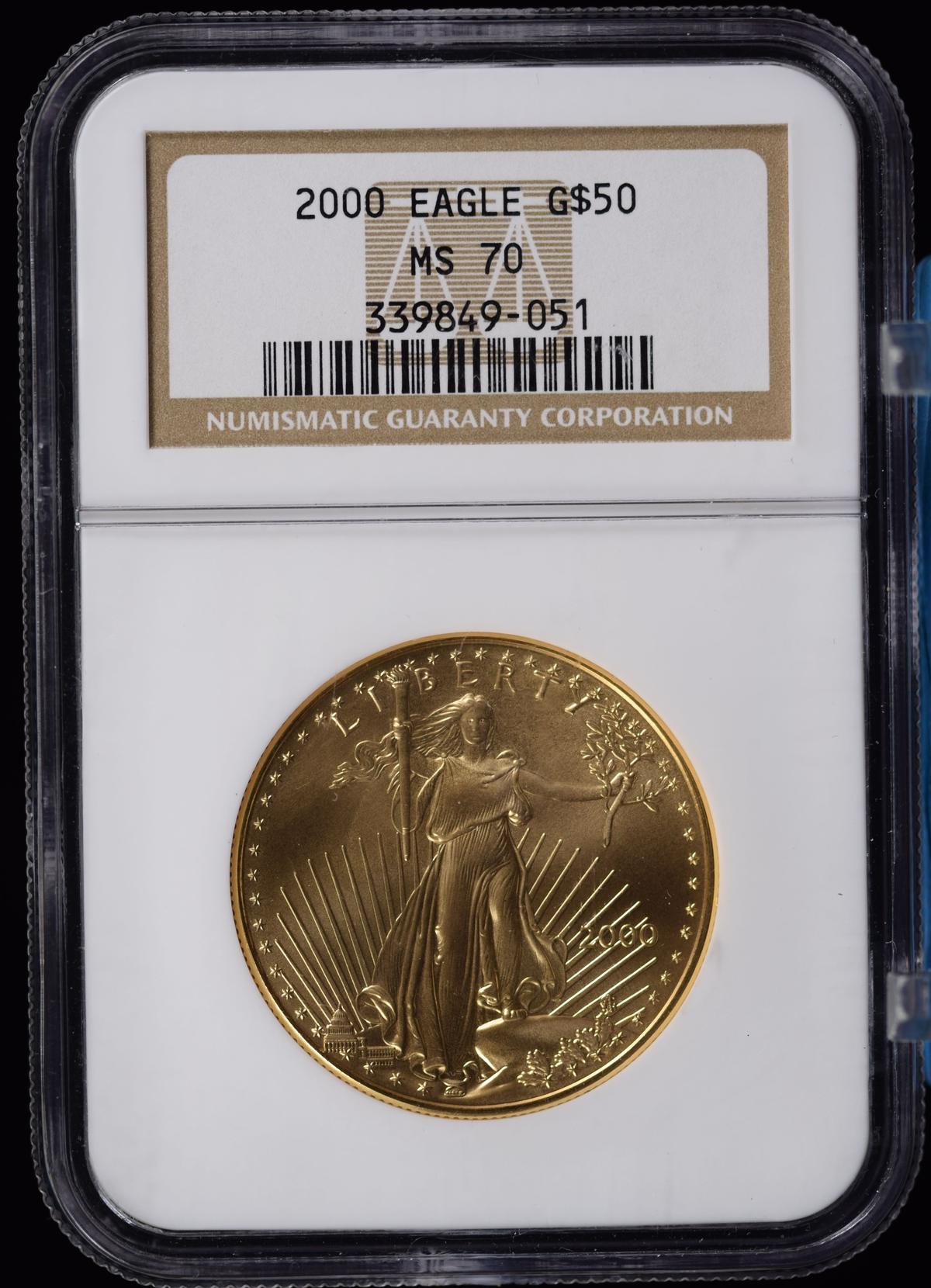 2000 $50 Gold Eagle NGC MS-70