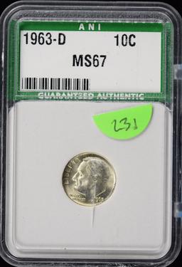 1963-D Roosevelt Dime Superb Uncirculated MS 67