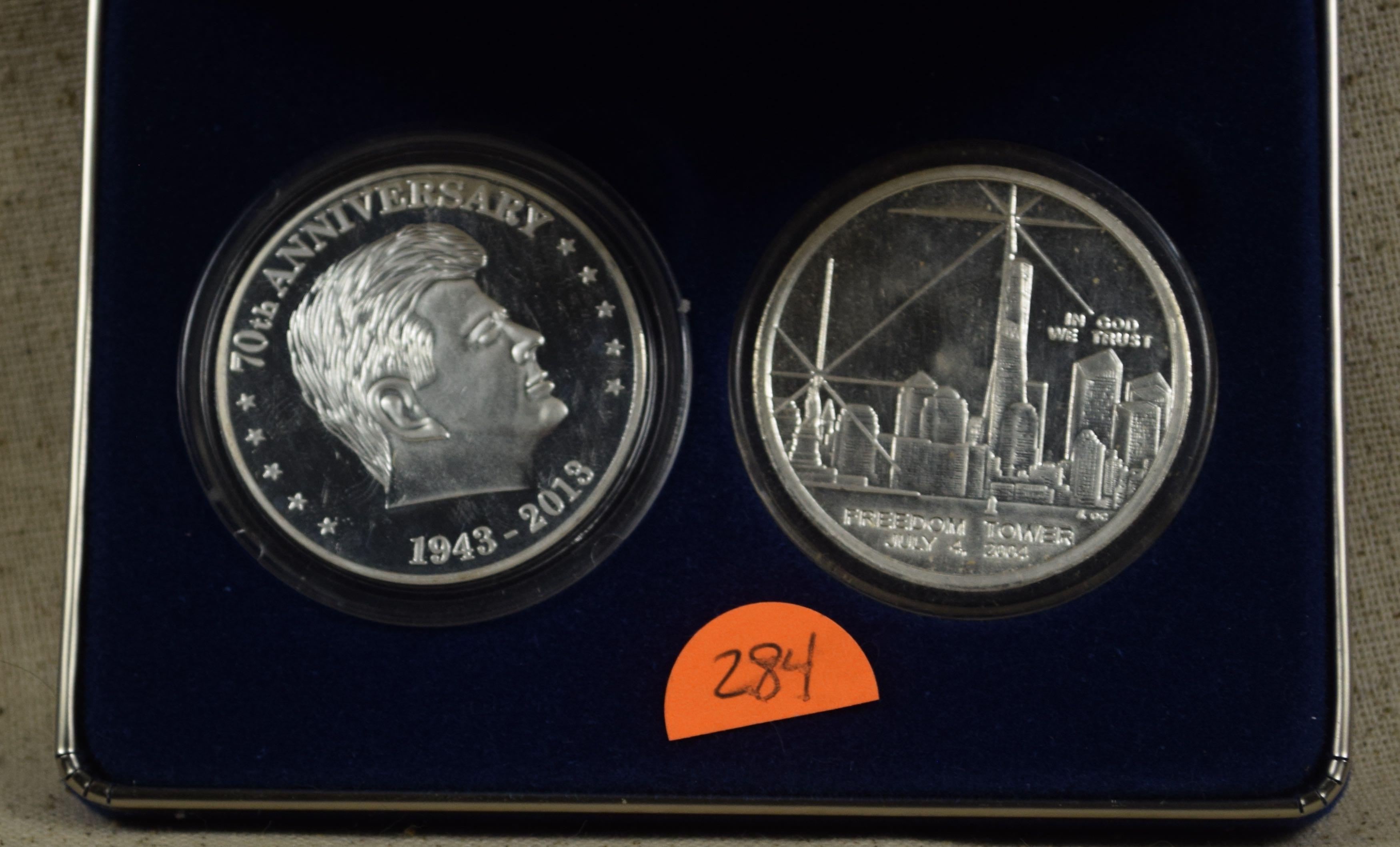 2001 Kennedy and 9/11 Silver Proof set 2 Coins