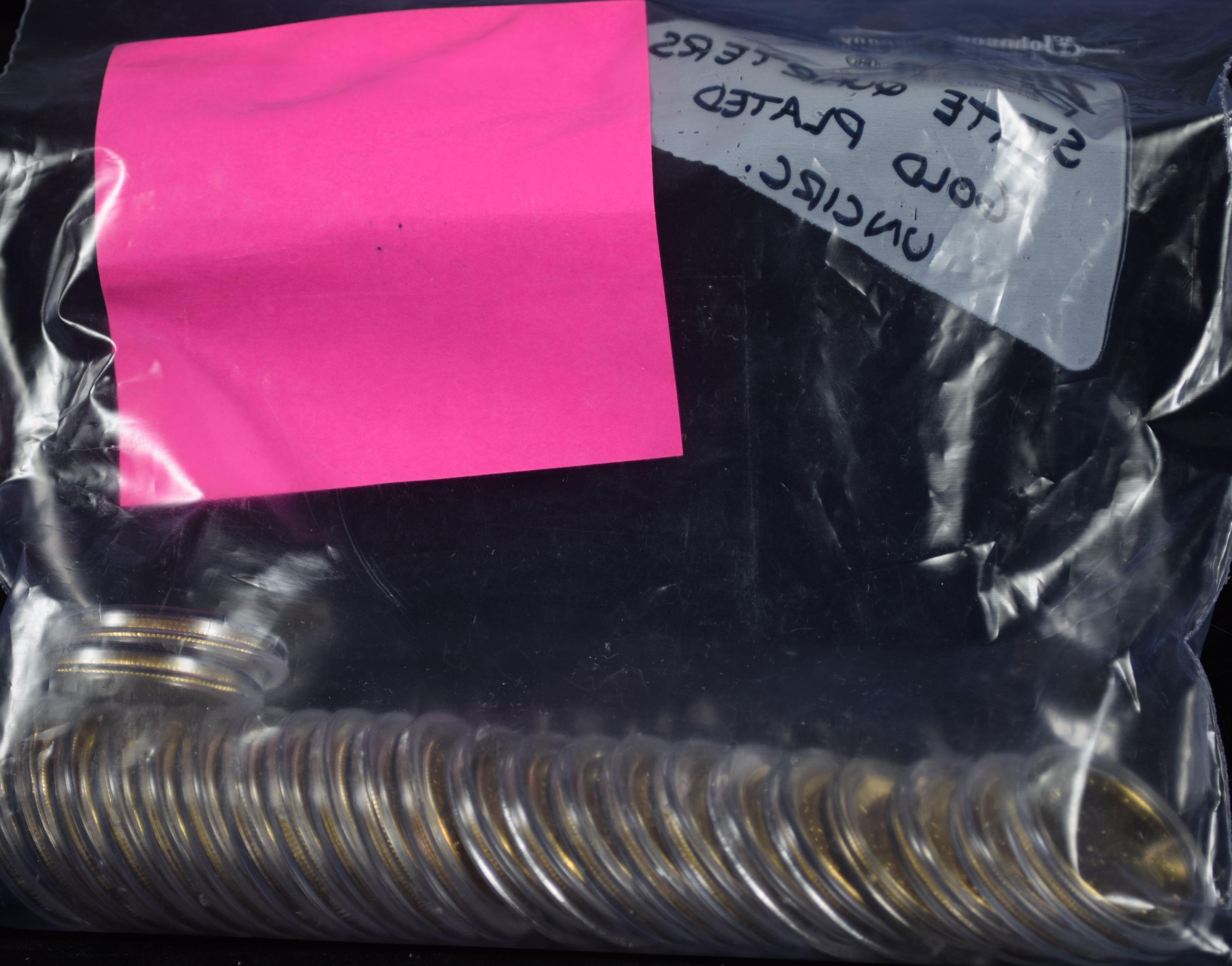 Bag of State Gold Plated Quarters 24 Coins