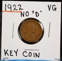 1922 No D Lincoln Cent VG