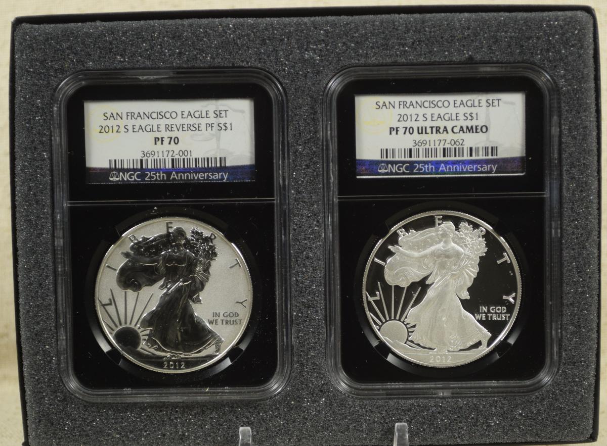 2012-S ASE 2 Coin Ultra Cameo NGC PF-70 Neat