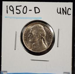 1950-D Jefferson Nickel UNC