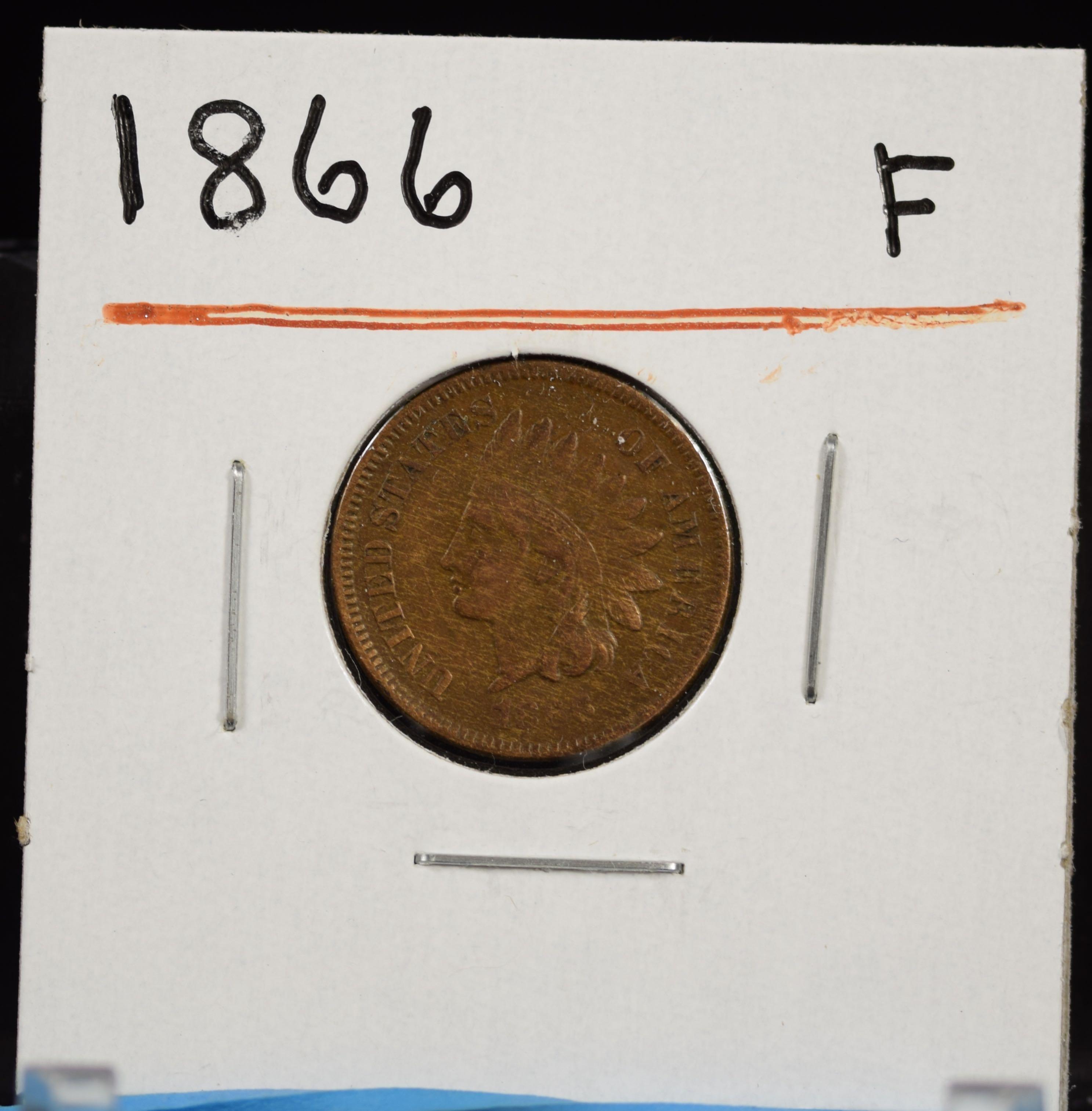 1866 Indian Head Cent F