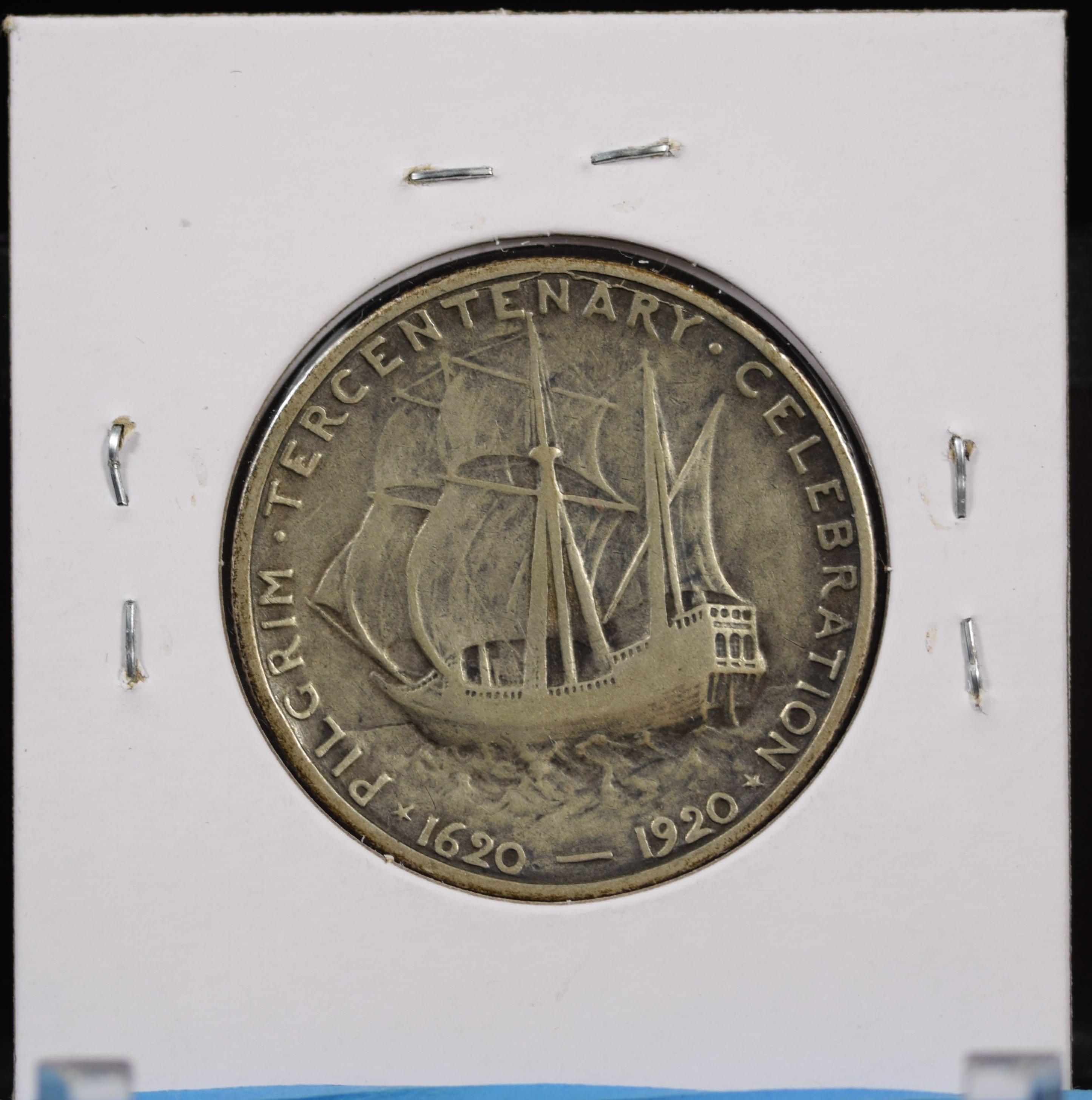 1920 Pilgrim Commem Half Dollar AU
