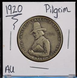1920 Pilgrim Commem Half Dollar AU