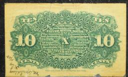 Laminated Fractional Currency 1863 Ten Cent