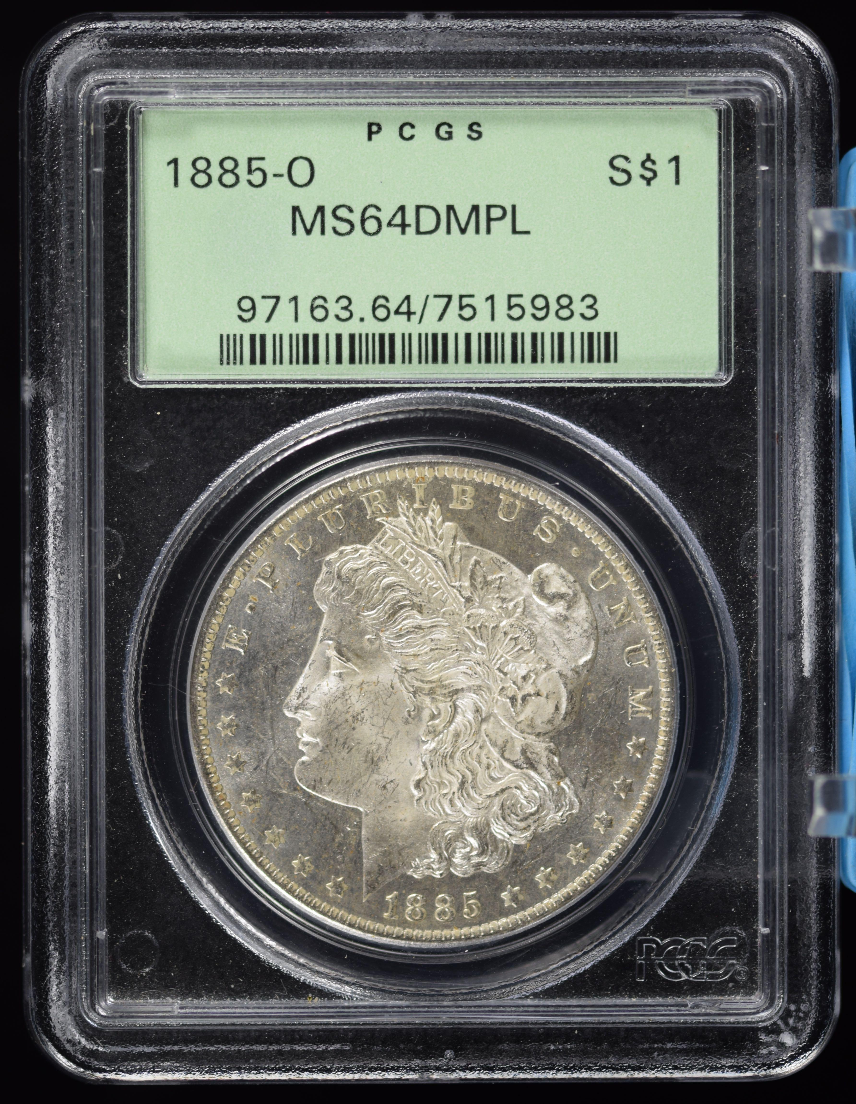 1885-O Morgan Dollar PCGS MS-64 DMPL OGH